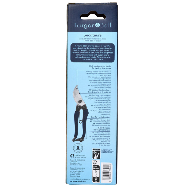 Burgon & Ball Bypass Secateurs Collector Range - Navy